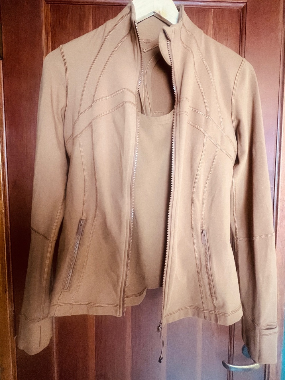 Lululemon Define Jacket + Racerback Tank Set | Jacket Size 8 | Tan/Brown